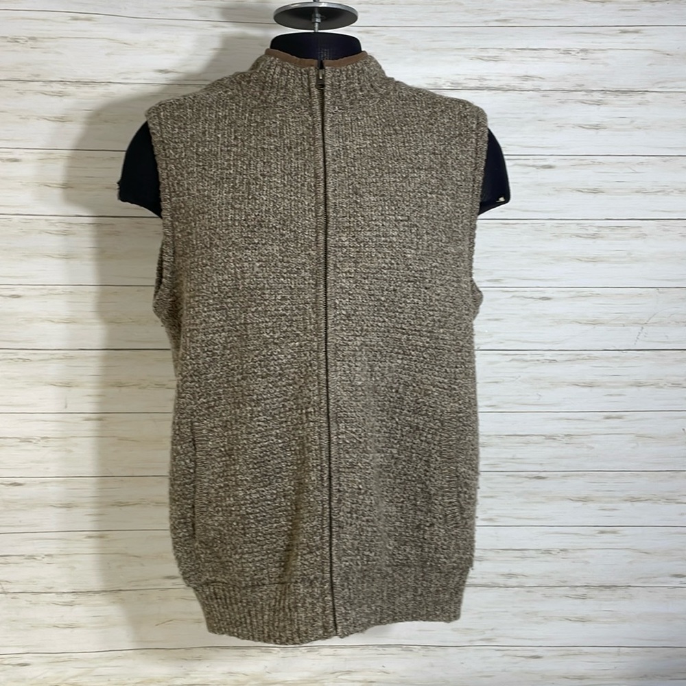 Men’s Pendleton Washable Wool Fleece-Lined Zip-Up Sweater Vest- Size L
